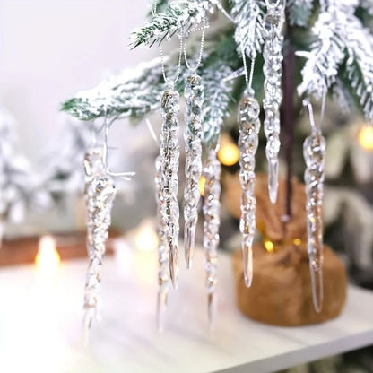 Belro Icicle Ornament Set for men, stylish clothing accessories featuring clear, hanging icicle designs in a set.