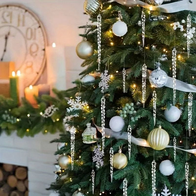 Belro Icicle Ornament Set for men, stylish clothing accessories with hanging icicle designs on a neutral background.