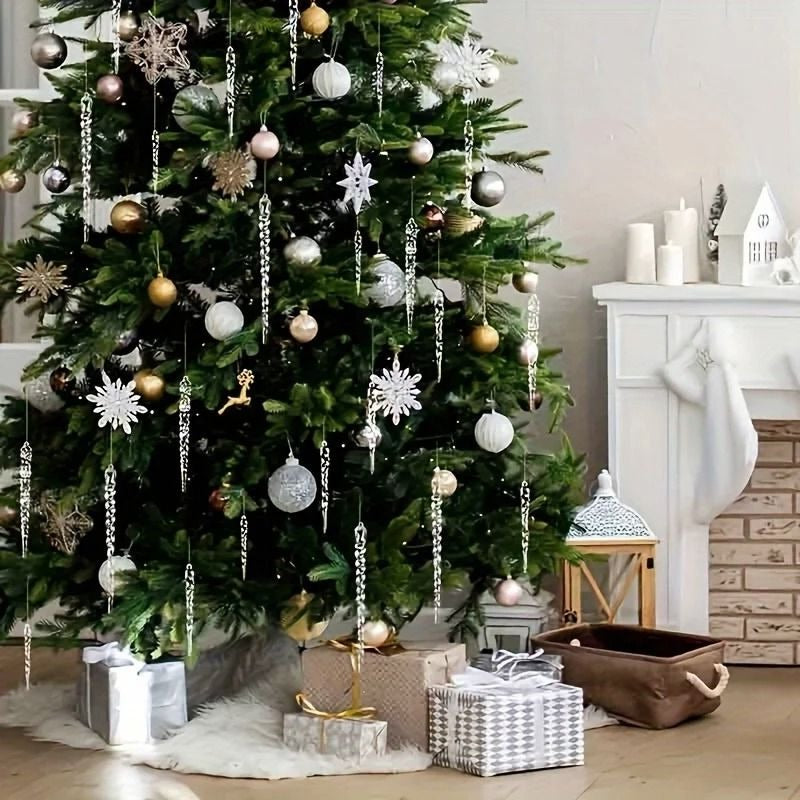 Belro Icicle Ornament set featuring stylish clothing accessories for men with shiny, decorative icicle designs.