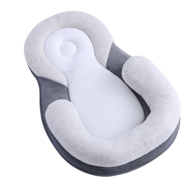 Belro infant support lounger with soft fabric and cushioned sides, designed for comfortable, safe lounging for babies.