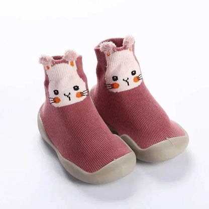 Belro children's soft sole shoe socks in colorful knit, designed for comfortable fit and flexibility for little feet.