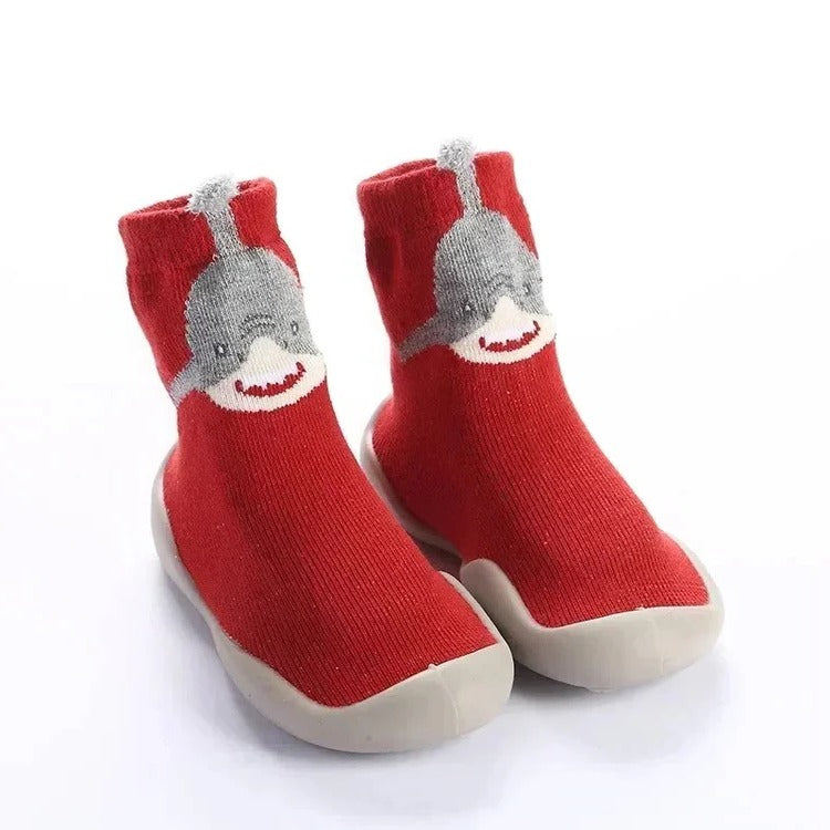 Belro children's soft sole sock shoes with colorful fabric, designed for comfortable, flexible wear for young kids.