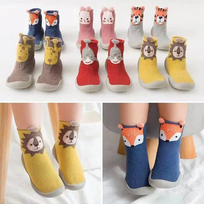 Belro children's soft sole shoe socks in colorful knit, designed for comfort and flexible fit for young kids.