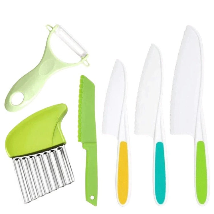 Children’s Junior cooking tool set by Belro featuring colorful kid-friendly kitchen utensils and cookware for young chefs.