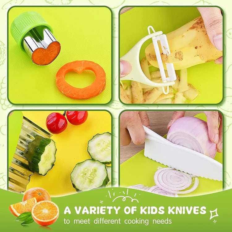 Children’s Junior Cooking Tool Set by Belro, colorful kid-friendly kitchen utensils for young aspiring chefs.
