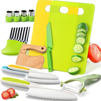 Children’s Junior cooking tool set by Belro with colorful utensils and kid-friendly kitchen tools for young chefs.