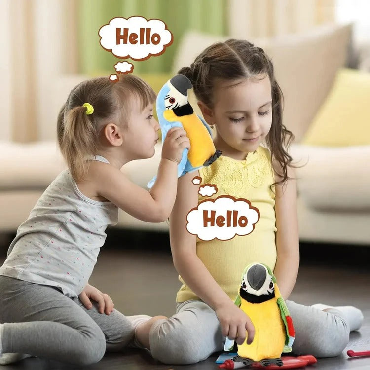 Belro Talking & Music-Playing Parrot Plush Toy, colorful plush with musical features, designed for entertainment and play.