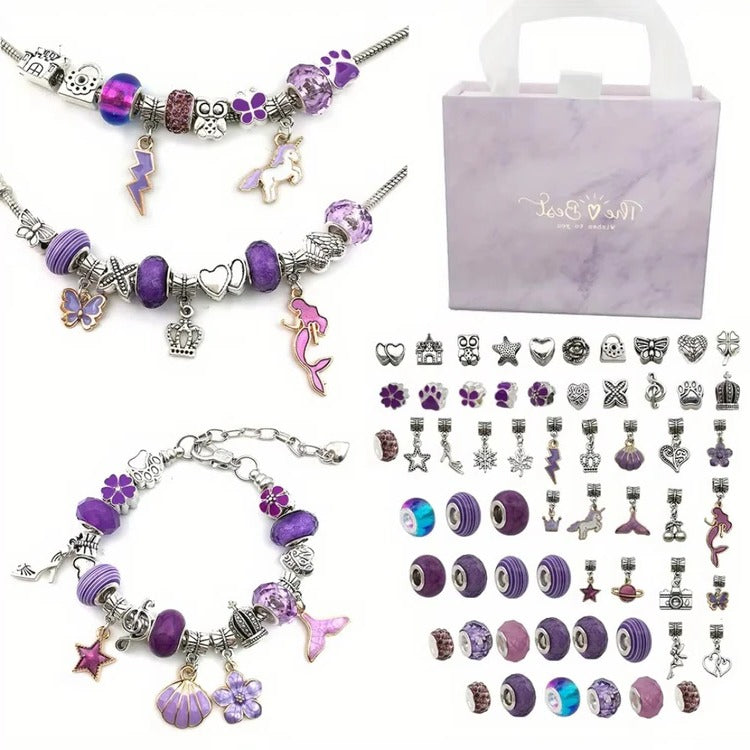 Belro DIY jewellery craft set with various beads and tools for men's clothing accessory making, displayed on a clean surface.