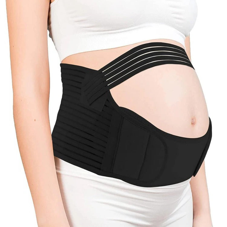 Belro pregnancy support belt worn around the waist, designed to provide comfort and support during pregnancy.