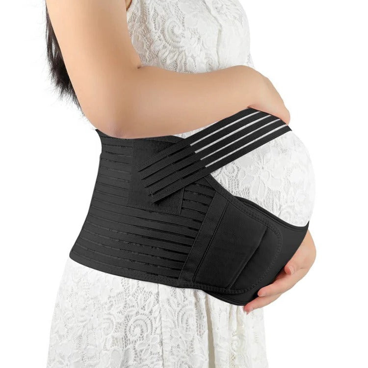 Belro pregnancy support belt worn around the abdomen, designed for comfort and support during pregnancy.