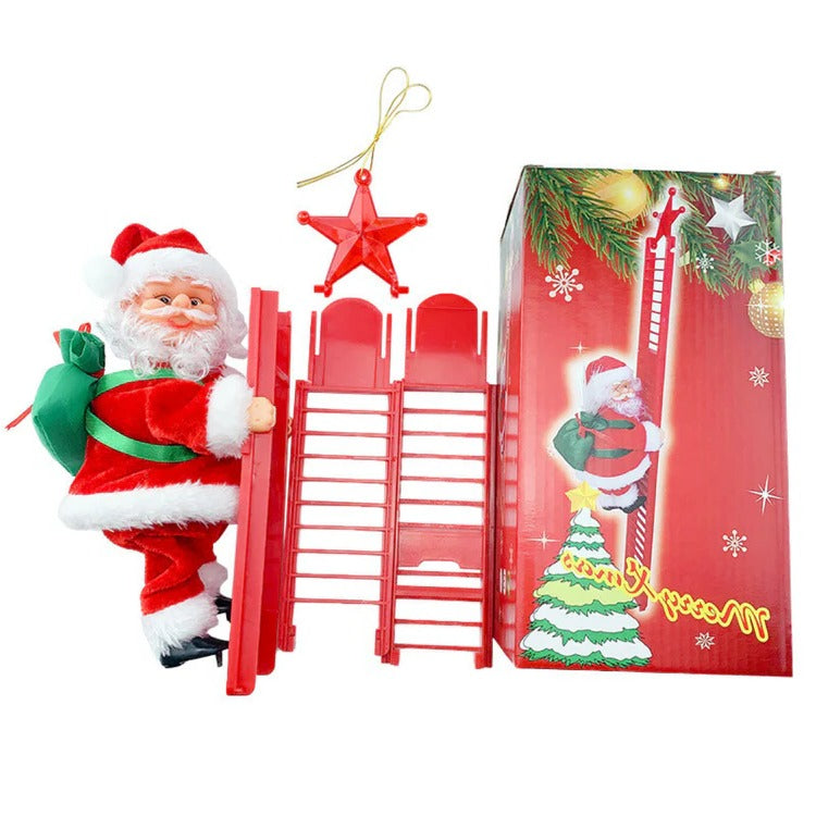 Belro Climbing Santa holiday display toy, dressed as Santa Claus, in a climbing pose, festive holiday decoration.