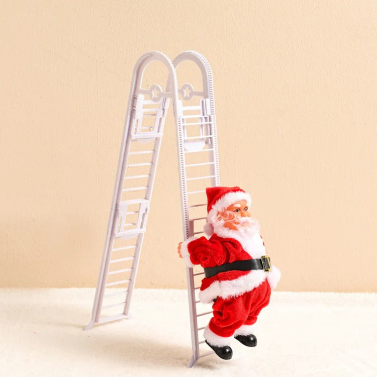 Belro Climbing Santa holiday display toy, dressed in festive clothing, showcasing playful holiday-themed decoration for men.