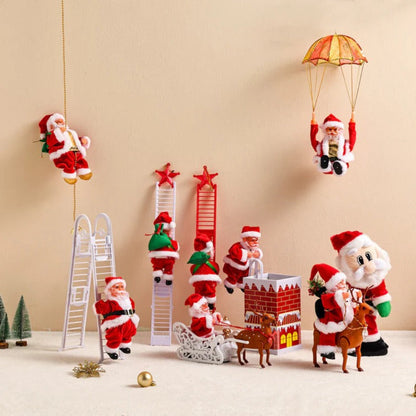 Climbing Santa holiday display toy, Belro men's clothing accessory featuring a festive Santa figure in a climbing pose.
