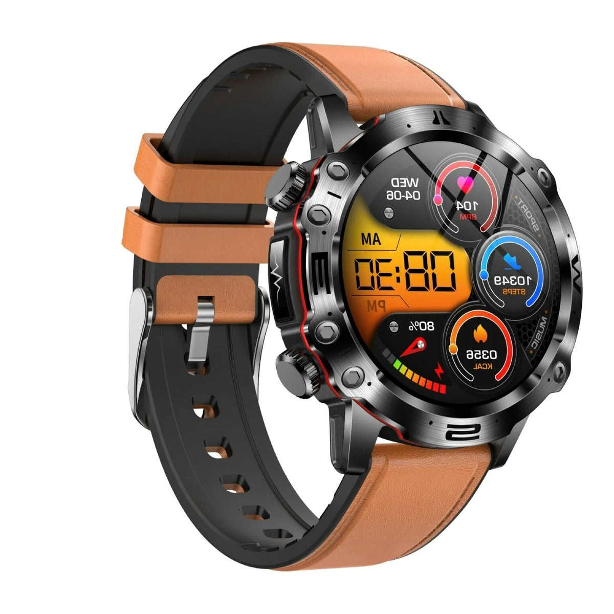 Belro multifunctional wellness smartwatch display showing fitness tracking, notifications, and health monitoring features.