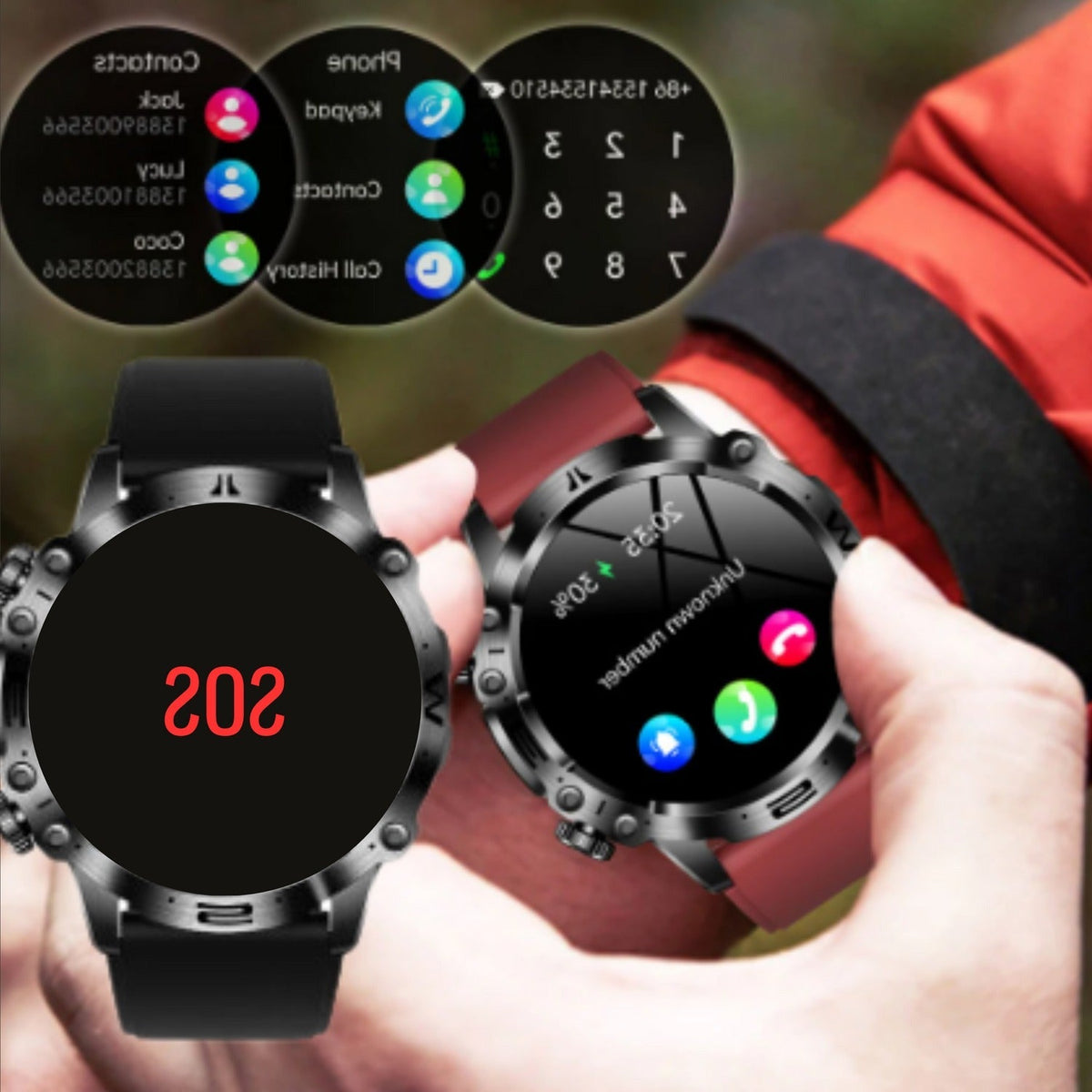 Belro multifunctional wellness smartwatch displaying digital health stats on a sleek black band.