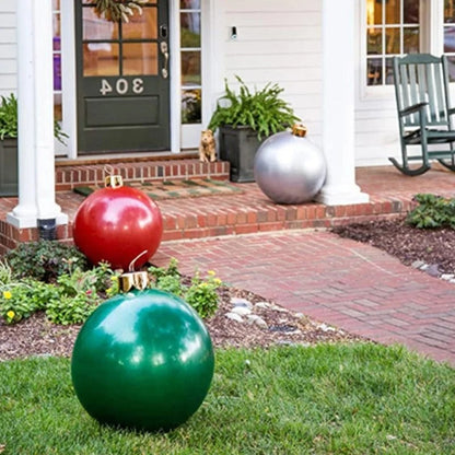 Belro inflatable holiday ball decoration resembling a festive ornament, designed for men's holiday clothing displays.