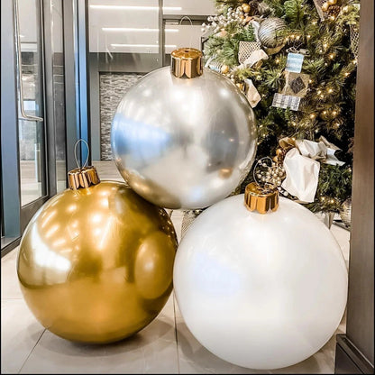 Belro inflatable holiday ball decoration, large festive inflatable ornament, suitable for outdoor holiday decor.