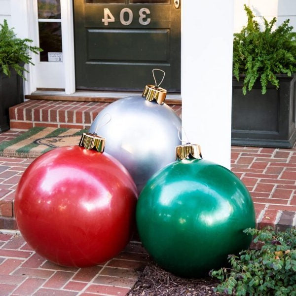 Belro inflatable holiday ball decoration, festive Christmas-themed inflatable for holiday decor, shown in the image.