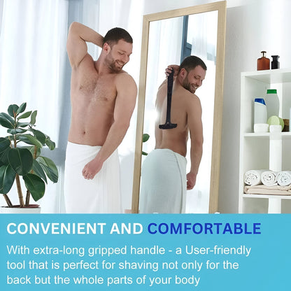 Belro extended-reach back shaver for men, an electronic personal care appliance with a long handle for easy back hair removal.