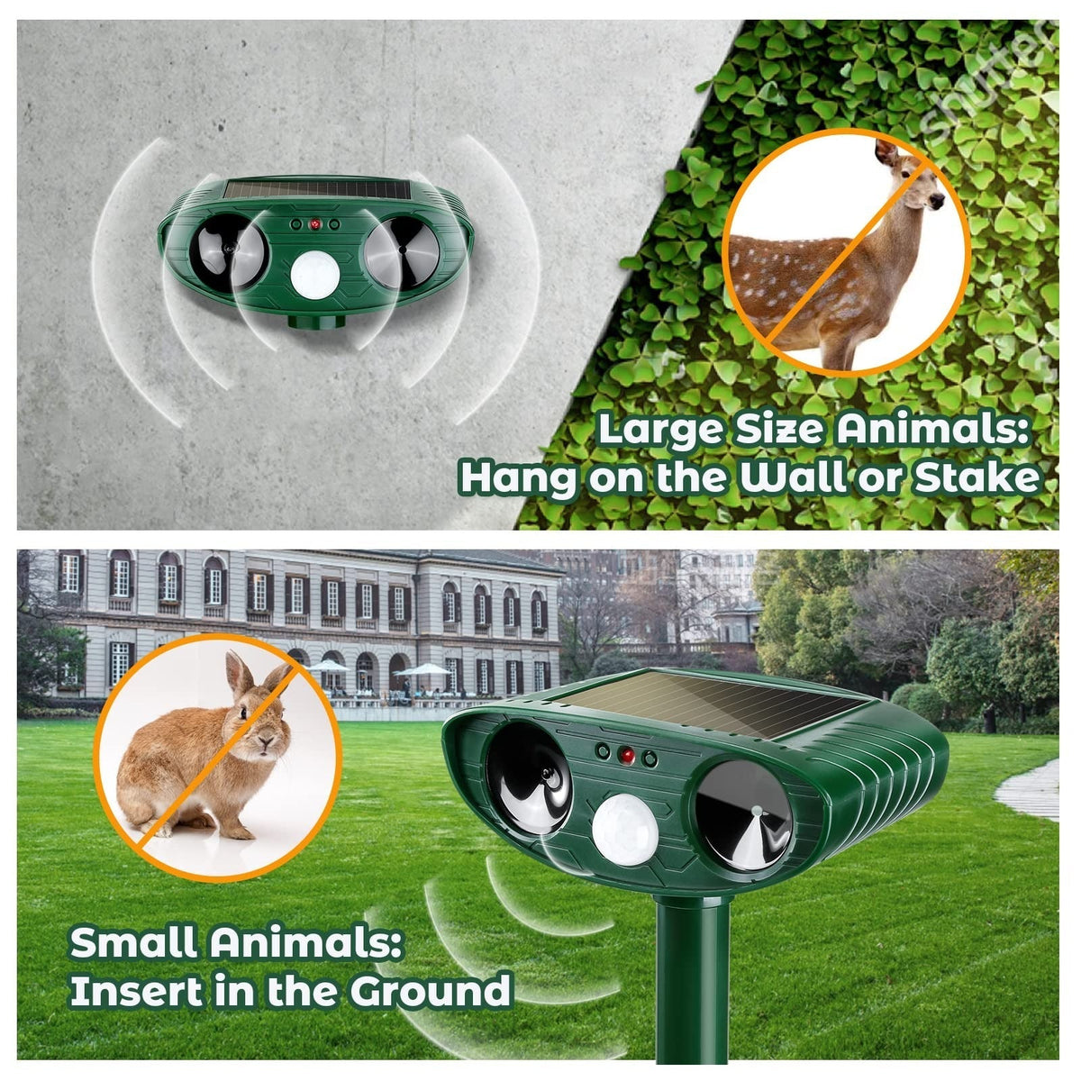Belro Ultrasonic Woodpecker Repellent device for outdoor pest control, designed to deter woodpeckers in gardens and homes.