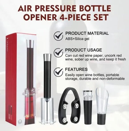 Belro Air-Assist Wine Bottle Opening Set with electronic pump and accessories for effortless wine uncorking.
