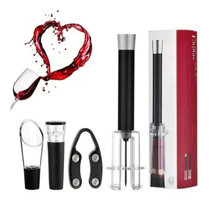 Belro Air-Assist Wine Bottle Opening Set with electronic corkscrew and accessories for easy wine opening.