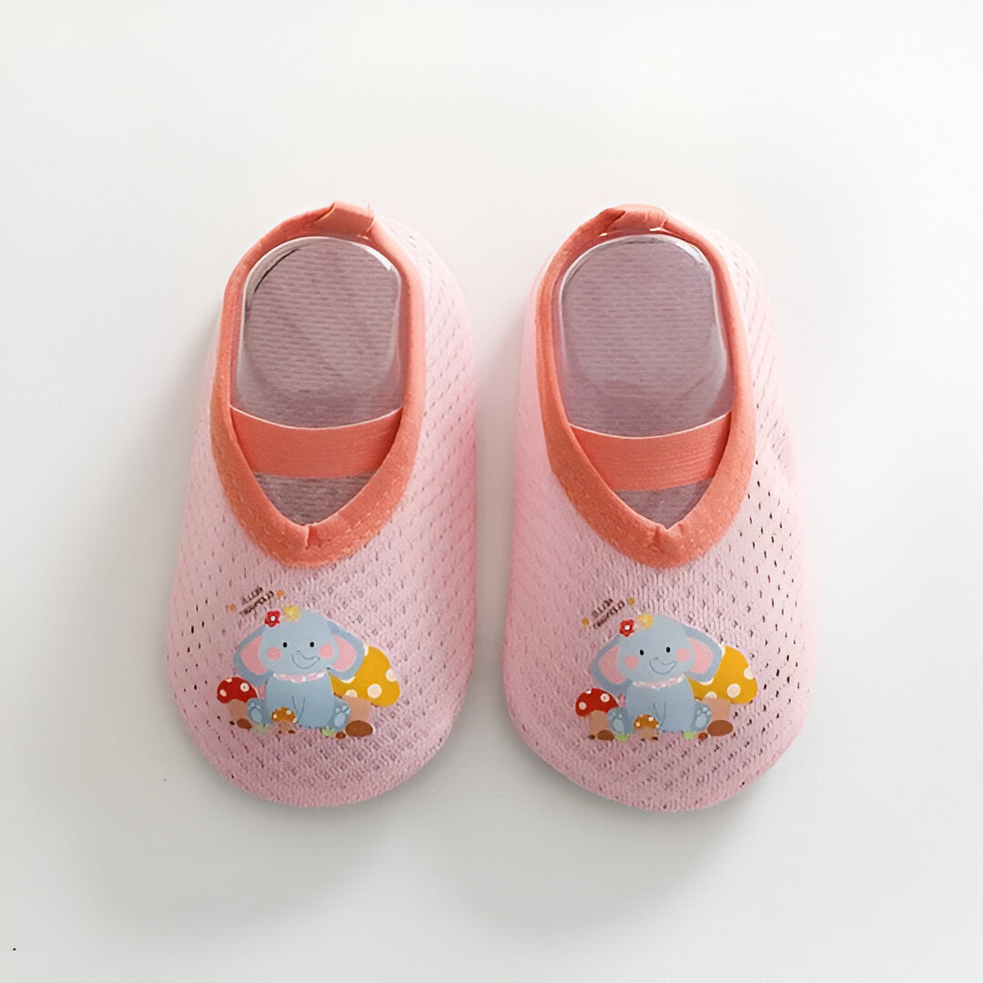 Belro baby cartoon non-slip shoes with colorful animal designs, soft footwear for infants with non-slip soles.