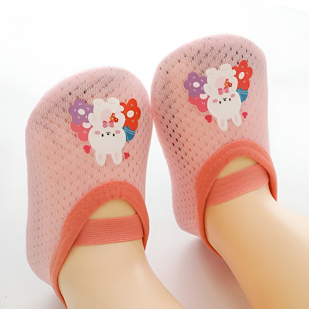 Belro baby cartoon non-slip shoes with colorful playful designs, soft footwear for infants, and slip-resistant soles.