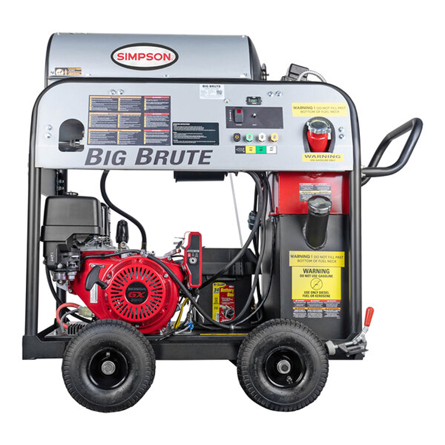 Casavibeo Simpson Big Brute professional gas hot water pressure washer with 4000 PSI, shown in the image.