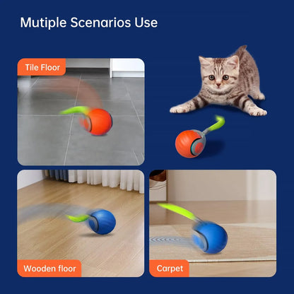 Belro rechargeable interactive cat toy ball with colorful LED lights and playful design, designed to entertain cats during playtime.
