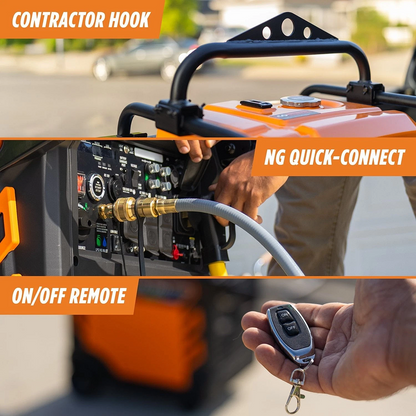 Casavibeo Genmax 11000W portable tri-fuel gas inverter generator with remote start and CO sensor, shown in image.