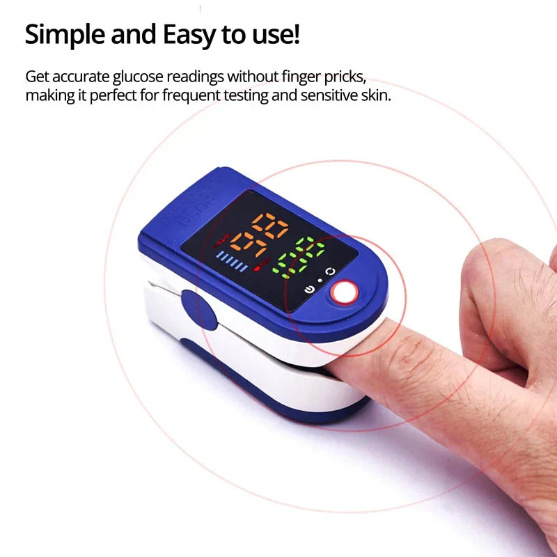 Belro Precise Blood Oxygen Meter displaying digital readout with finger clip sensor for accurate oxygen level measurement