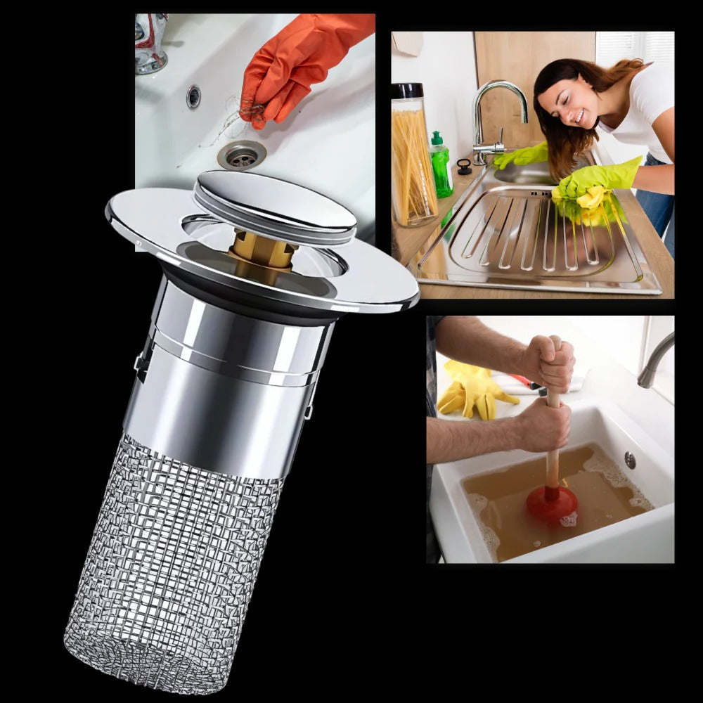 Belro odor isolation pop-up sink stopper, a tool and hardware product for preventing odors in bathroom sinks.