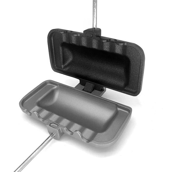 Belro double-sided non-stick sandwich pan, showing the pan's dual cooking surfaces and non-stick coating for easy use.