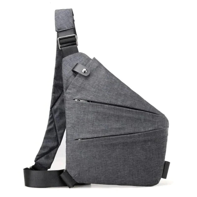 Belro unisex anti-theft crossbody bag with secure zipper and adjustable strap, designed for everyday travel and safety.