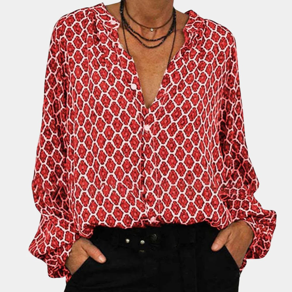 Belro comfortable ladies blouse in soft fabric, featuring a relaxed fit and stylish design, perfect for casual or office wear.
