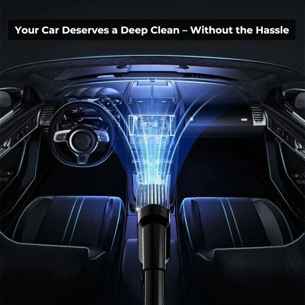 Belro cordless car vacuum cleaner, compact handheld device for cleaning vehicle interiors, with a sleek design and rechargeable battery.