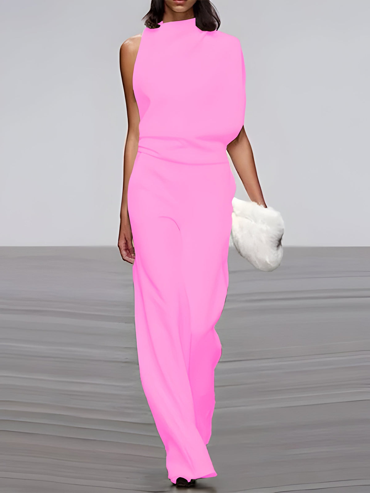 Women's sleeveless round-neck jumpsuit with flared legs by Belro, shown in a stylish fit on a model.