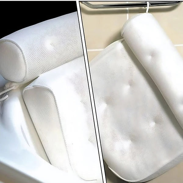 Belro relaxing bath cushion headrest and back pillow for bathtub, soft foam support for comfortable bath relaxation