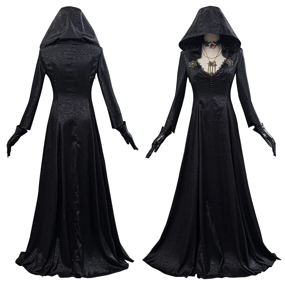 Belro Vampire Lady cosplay dress from Evil Village featuring dark, elegant gothic-style clothing with intricate details.