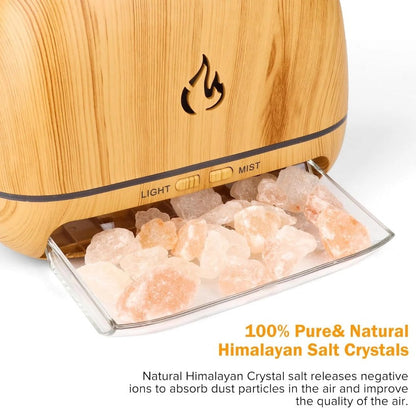 Belro Himalayan Salt Lamp emitting a warm glow, made from pink salt crystals, perfect for health and beauty decor.