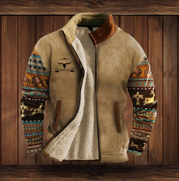 Men's Belro outdoor fleece jacket with a zip-up front and high collar, ideal for outdoor activities and cold weather.
