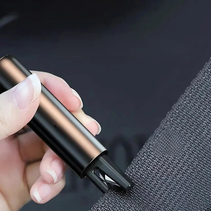 Belro car escape tool for emergencies, compact and durable, designed for quick window breaking and seatbelt cutting in emergencies