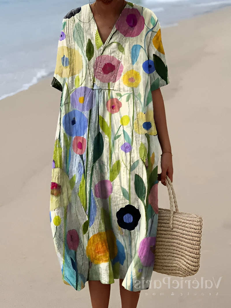 Belro beautiful summer dress featuring a flowy fabric and vibrant print, perfect for warm weather and casual outings.