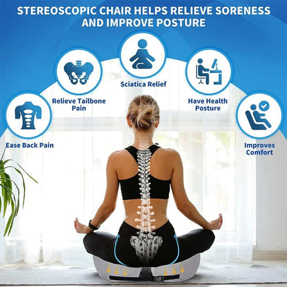 Belro adjustable memory foam sit bone relief cushion for back support, designed for comfort and pain relief while seated.