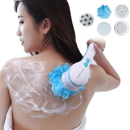 Belro 5-attachment exfoliating body brush with various textured heads for deep cleansing and skin rejuvenation.