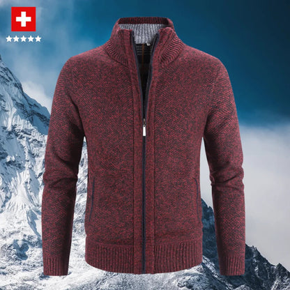 Belro men's stylish winter cardigan, showcasing the cozy, elegant design with a focus on comfort and warm fabric.