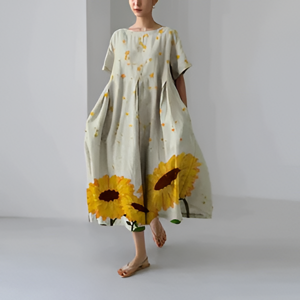 Belro casual floral print dress with elegant design, featuring a comfortable fit and vibrant flower pattern for stylish everyday wear.