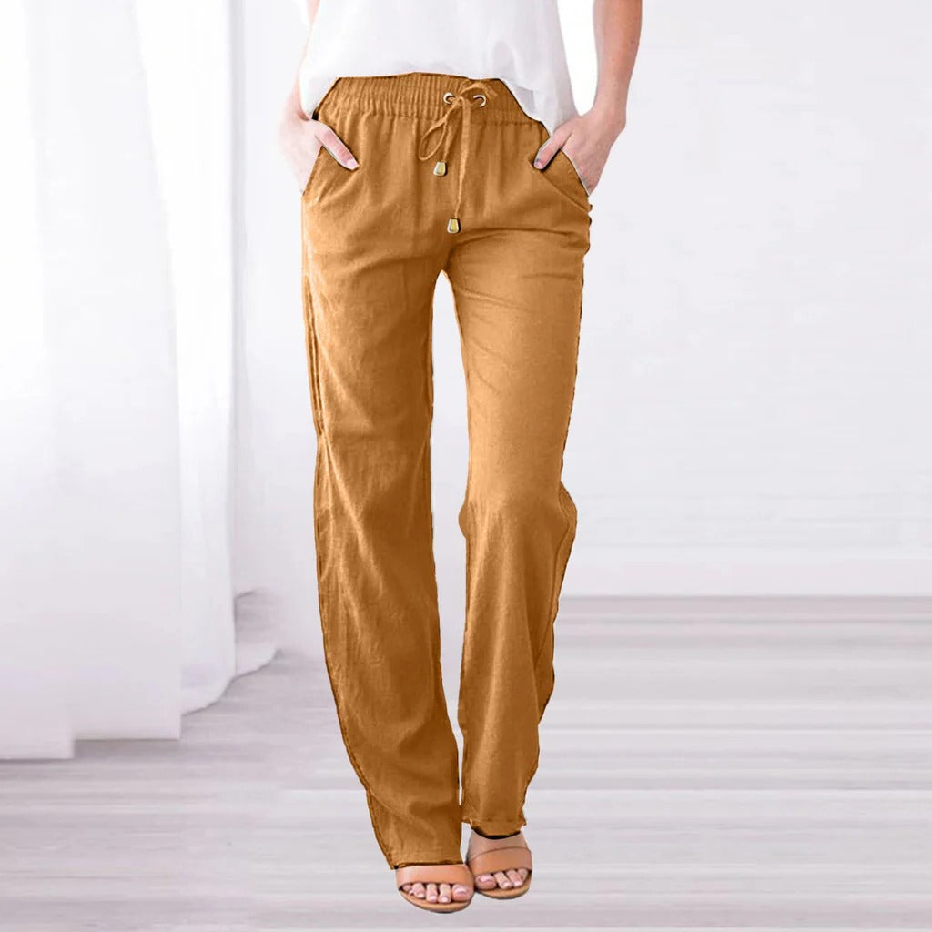 Belro summer trousers displayed flat, featuring lightweight fabric and relaxed fit perfect for warm weather casual wear.