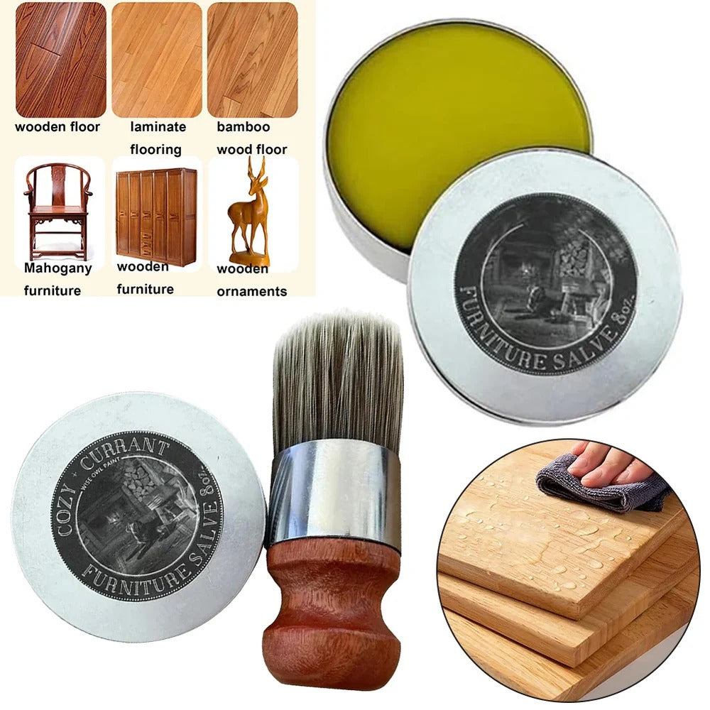 Belro Revive & Shine Leather Salve applied to footwear, showcasing its glossy finish and nourishing leather care.